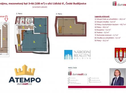 2 | Pronájem bytu, 3+kk, 108 m²