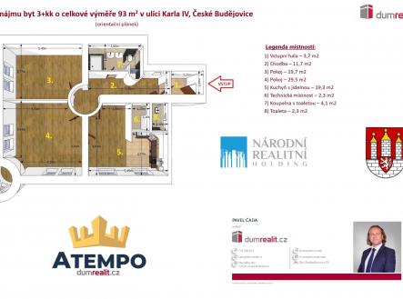 2 | Pronájem bytu, 3+kk, 93 m²