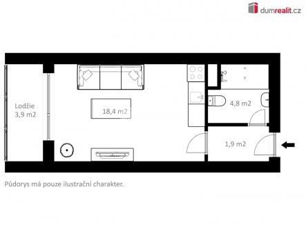 3 | Pronájem bytu, 1+kk, 24 m²