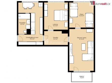 3 | Pronájem bytu, 3+1, 78 m²