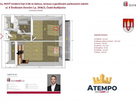 2 | Pronájem bytu, 2+kk, 77 m²