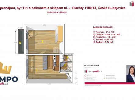 2 | Pronájem bytu, 1+1, 38 m²