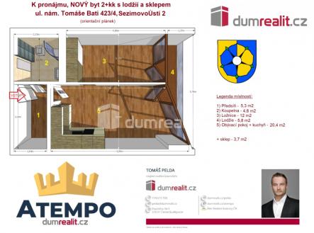3 | Pronájem bytu, 2+kk, 52 m²