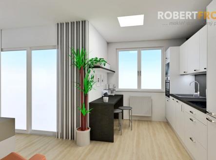 Nový byt 1+kk s lodžií a garážovým stáním - Praha 6, Ruzyně - Stočesova - Byty u Šárky - vizualizace pokoje | Pronájem bytu, 1+kk, 37 m²