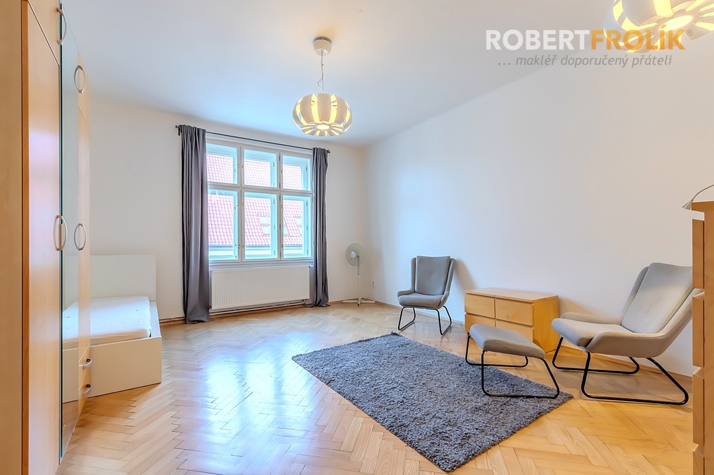 částečně zařízený byt 1+1 (i jako 2+kk) - Praha 6, Bubeneč - V.P. Čkalova - pokoj