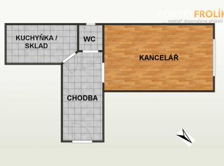 Nebytový prostor k pronájmu - Praha 6, Bubeneč - Eliášova - půdorys | Pronájem - kanceláře, 25 m²