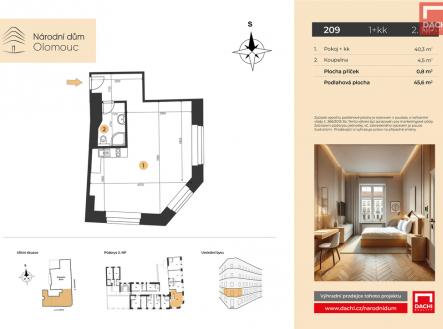 209.jpg | Prodej bytu, 1+kk, 45 m²