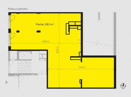 991-pudorys_1200 | Prodej - obchodní prostor, 219 m²