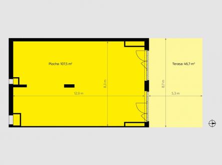 992-pudorys_1200 | Prodej - obchodní prostor, 108 m²