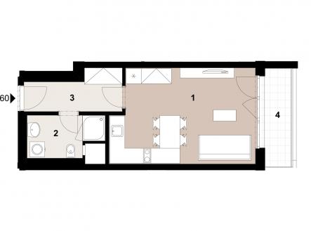 060_2400_RGB | Prodej bytu, 1+kk, 31 m²