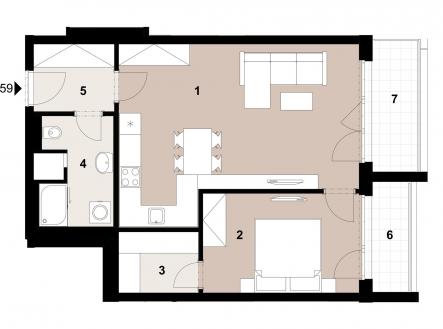 059_2400_RGB | Prodej bytu, 2+kk, 56 m²