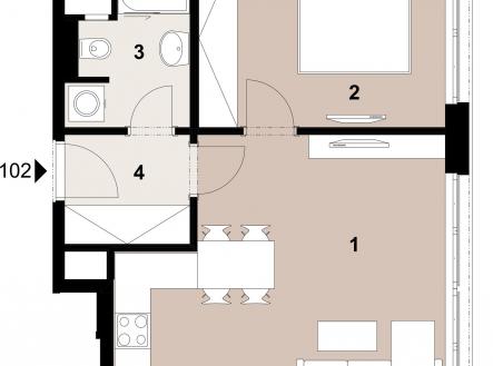 102_2400_RGB | Prodej bytu, 2+kk, 44 m²