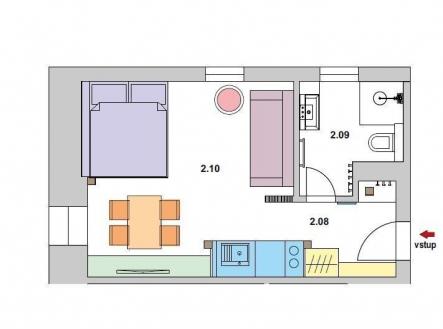 . | Pronájem bytu, 1+kk, 26 m²