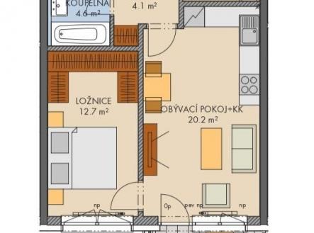 . | Pronájem bytu, 2+kk, 47 m²