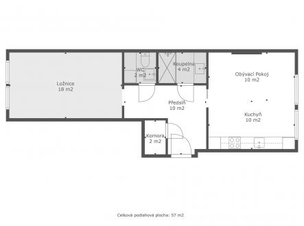 . | Prodej bytu, 2+kk, 57 m²