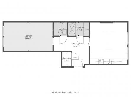 . | Prodej bytu, 2+kk, 57 m²