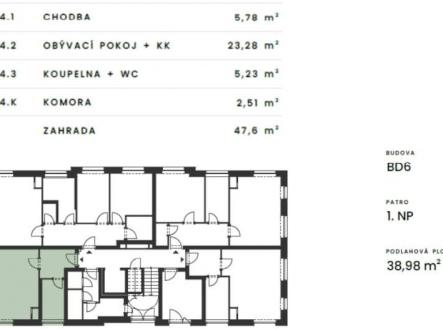 . | Pronájem bytu, 1+kk, 39 m²