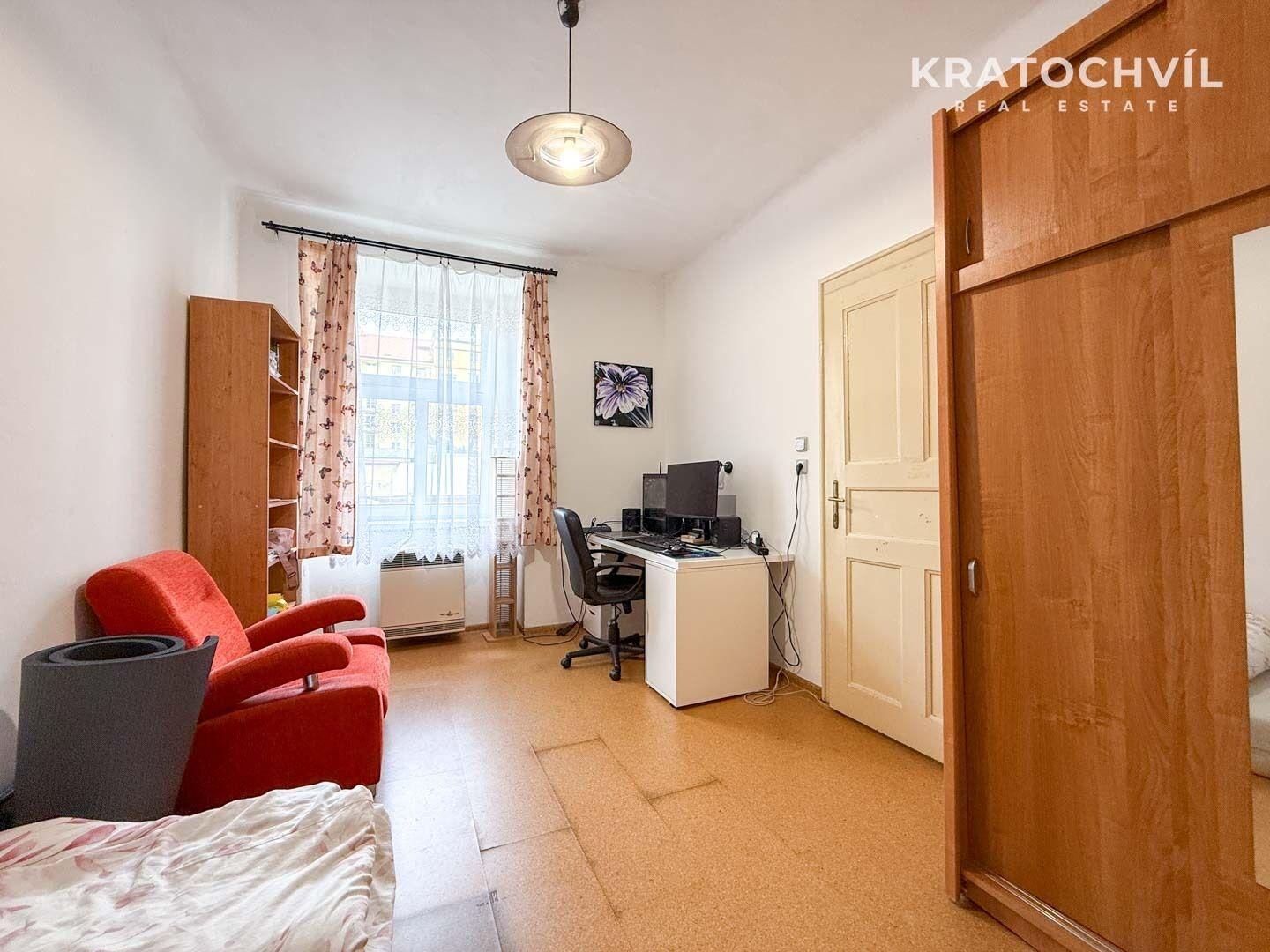 Pronájem bytu 2+kk, 48 m², Praha 3 – Žižkov, balkon, parkety, patro na spaní