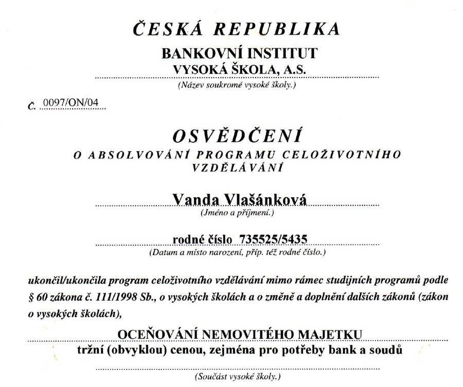 Osvědčení oceňování