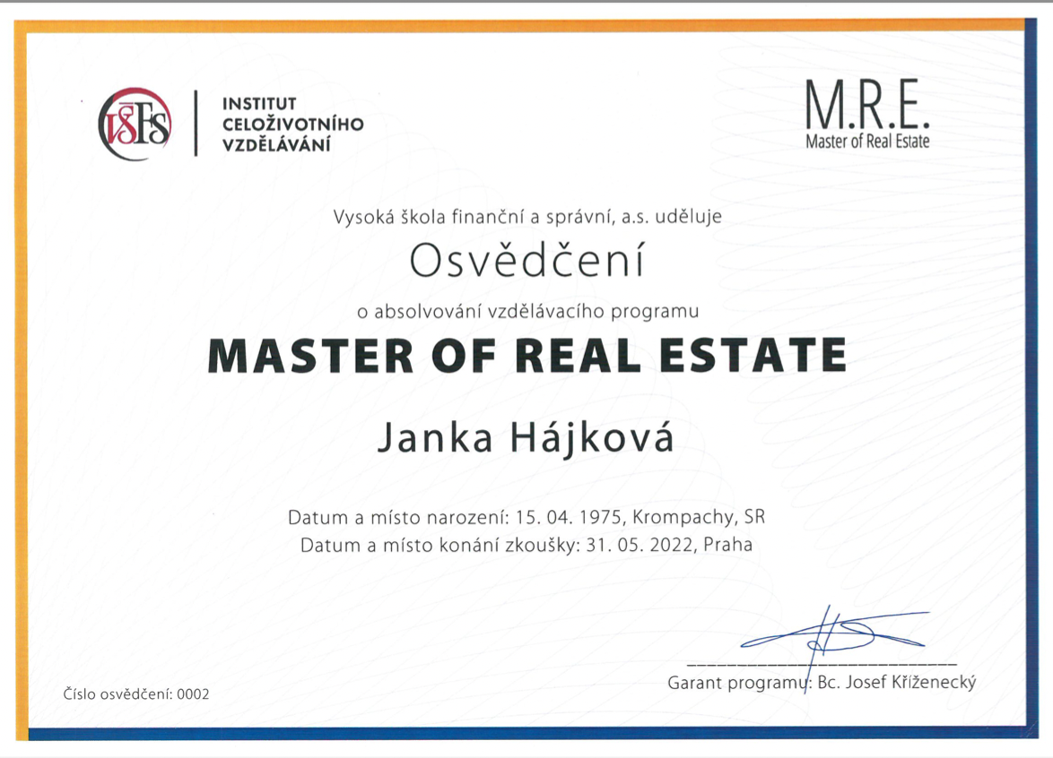 M.R.E. Vysoká škola finanční a správní, Praha 10 - Vršovice